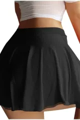 Likralı Mini Fantazi Etek