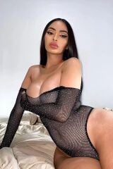 Taşlı Transparan Body  Fantezi  Vücut Çorabı